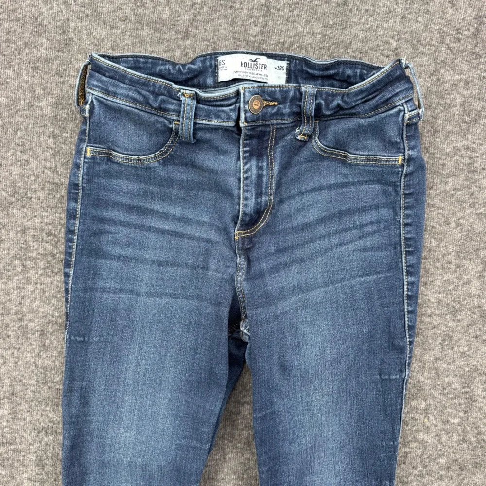 Hollister Curvy High-Rise Jean Legging Dark Wash Blue Advanced Stretch 6 skinny